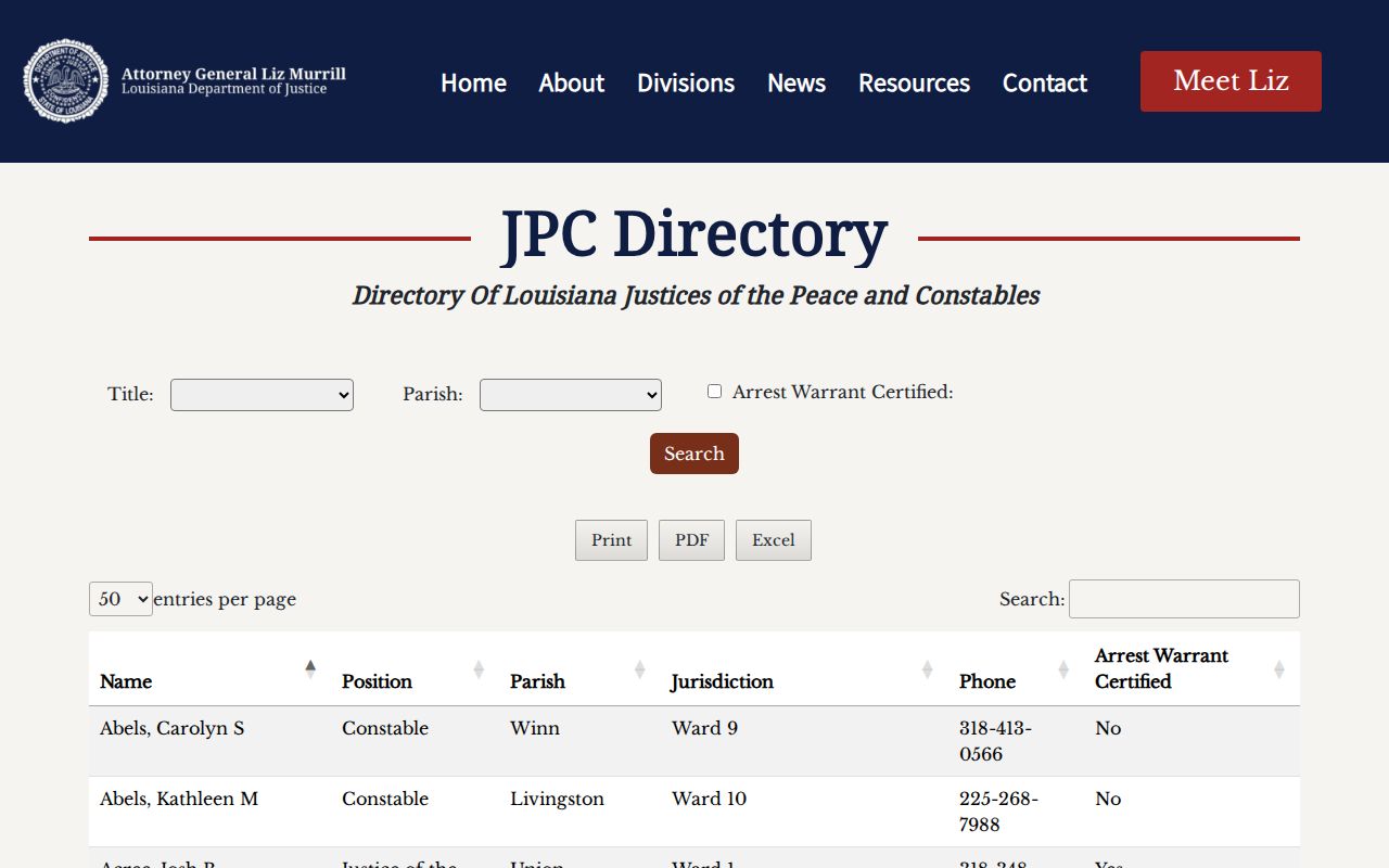 West Carroll Parish court schedule justice of the peace directory information
