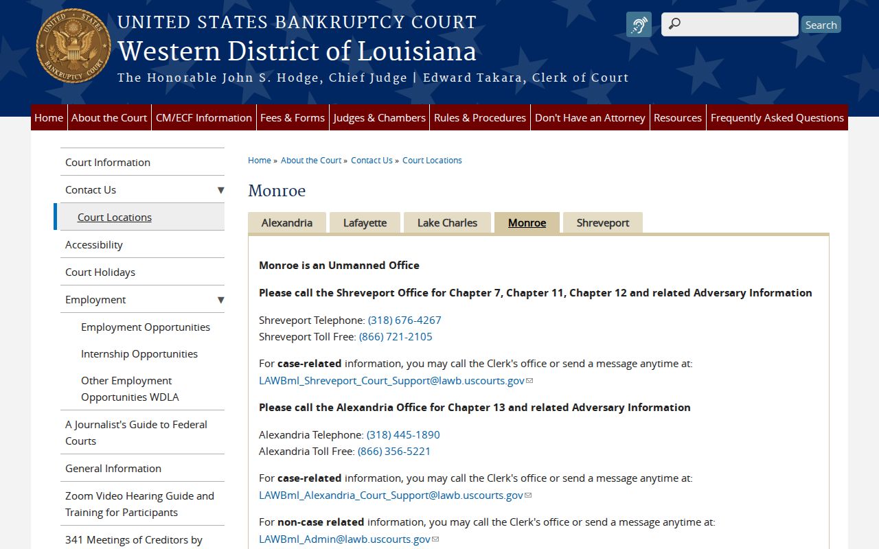 West Carroll Parish court records bankruptcy Monroe source