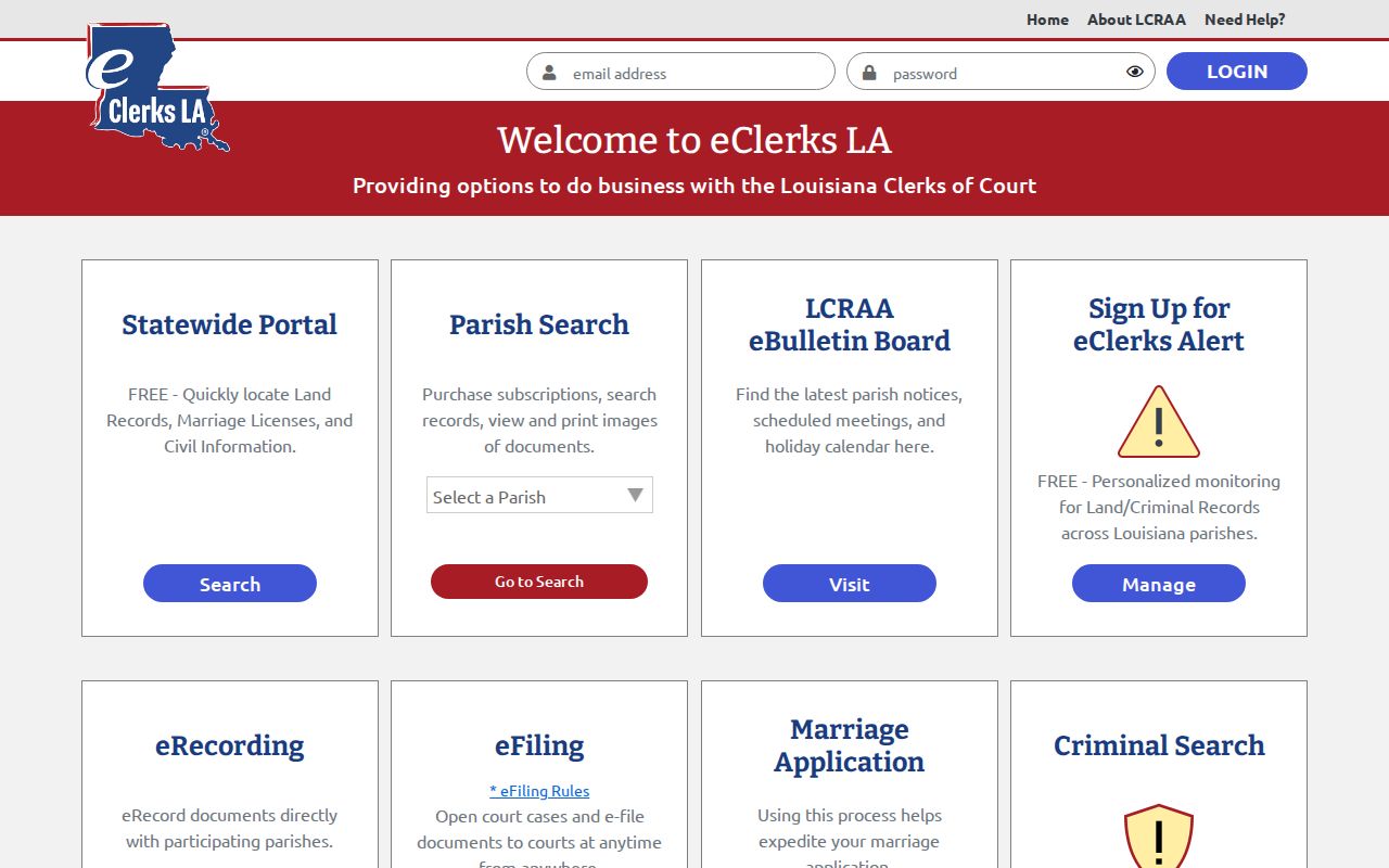 West Carroll Parish court docket eClerksLA records access